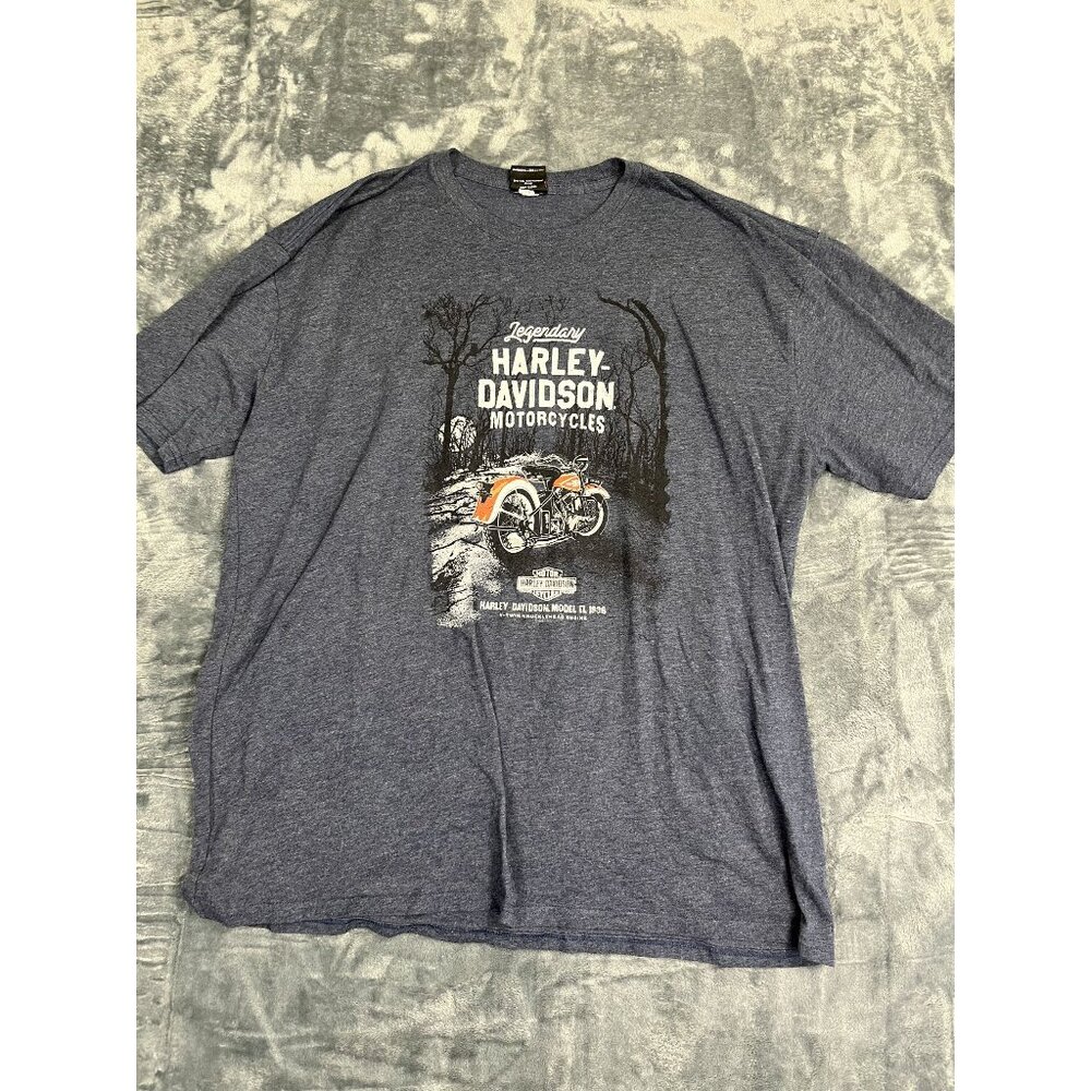 Harley-Davidson Graphic T-Shirt Legendary Motorcycles Mens 3XL Heather Blue